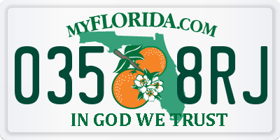 FL license plate 0358RJ