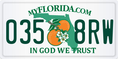 FL license plate 0358RW