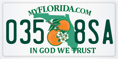 FL license plate 0358SA