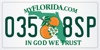 FL license plate 0358SP
