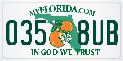 FL license plate 0358UB