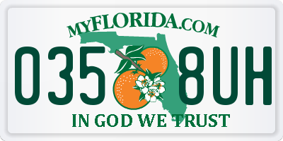 FL license plate 0358UH