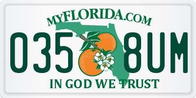 FL license plate 0358UM