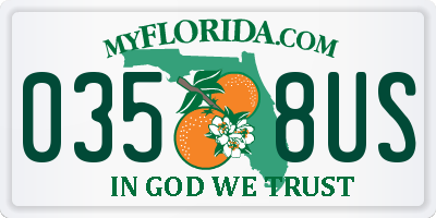 FL license plate 0358US