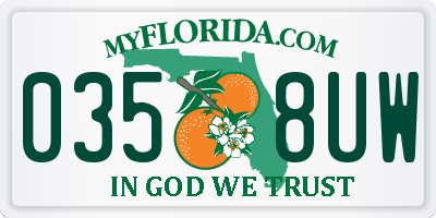 FL license plate 0358UW