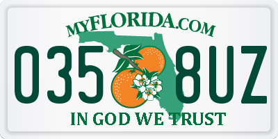 FL license plate 0358UZ