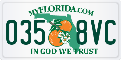 FL license plate 0358VC