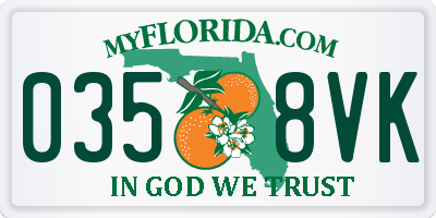 FL license plate 0358VK