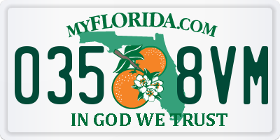 FL license plate 0358VM