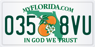 FL license plate 0358VU