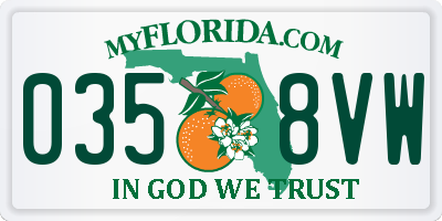 FL license plate 0358VW