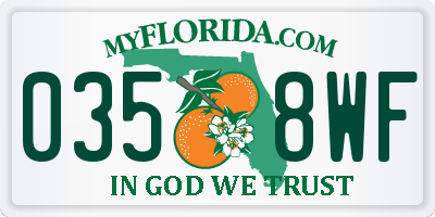 FL license plate 0358WF