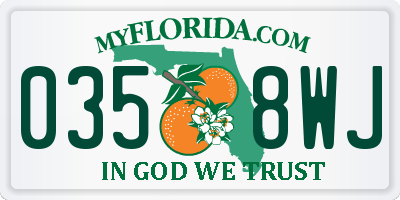 FL license plate 0358WJ