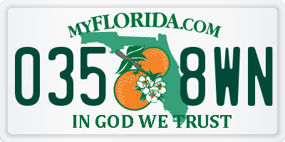 FL license plate 0358WN