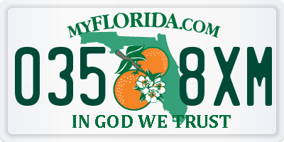 FL license plate 0358XM