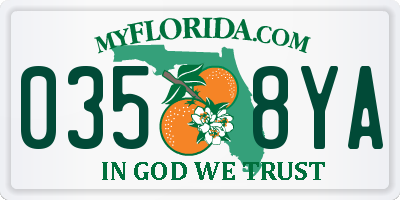 FL license plate 0358YA