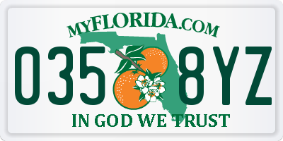 FL license plate 0358YZ