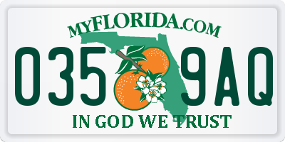 FL license plate 0359AQ