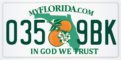 FL license plate 0359BK