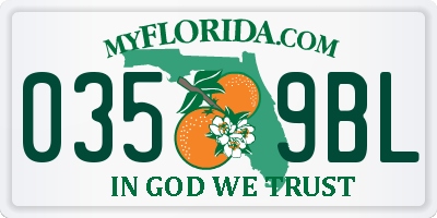 FL license plate 0359BL