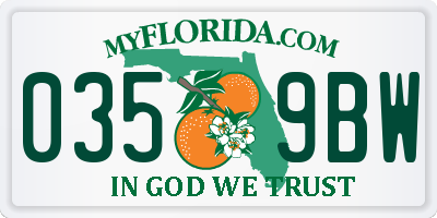 FL license plate 0359BW