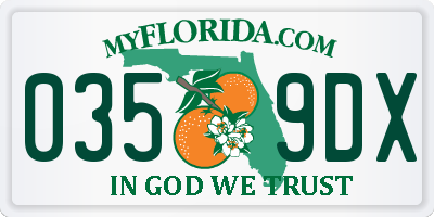 FL license plate 0359DX