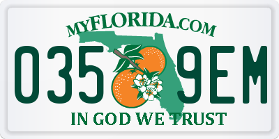 FL license plate 0359EM