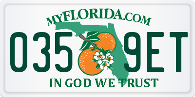 FL license plate 0359ET