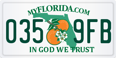 FL license plate 0359FB