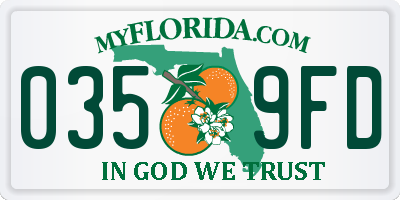 FL license plate 0359FD