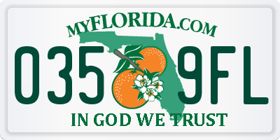 FL license plate 0359FL