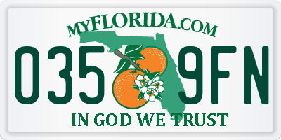 FL license plate 0359FN