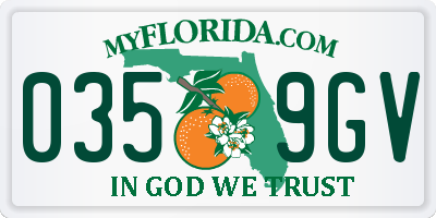 FL license plate 0359GV