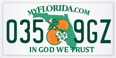 FL license plate 0359GZ