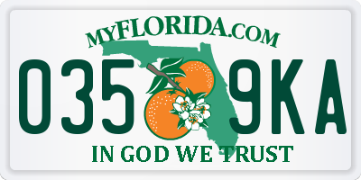 FL license plate 0359KA