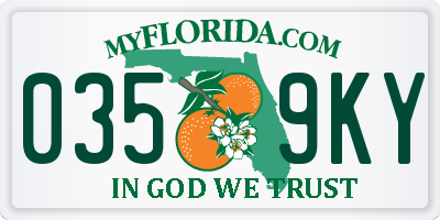 FL license plate 0359KY