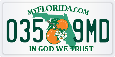 FL license plate 0359MD