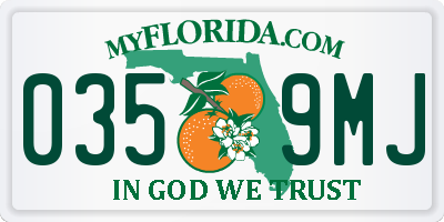 FL license plate 0359MJ