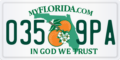 FL license plate 0359PA