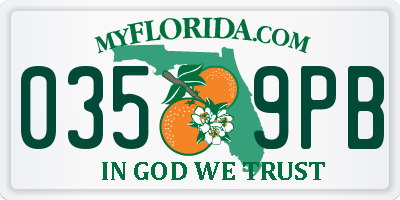 FL license plate 0359PB