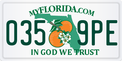 FL license plate 0359PE