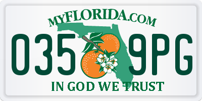 FL license plate 0359PG