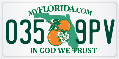 FL license plate 0359PV