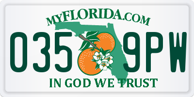 FL license plate 0359PW