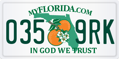 FL license plate 0359RK