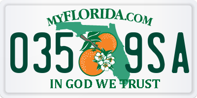 FL license plate 0359SA