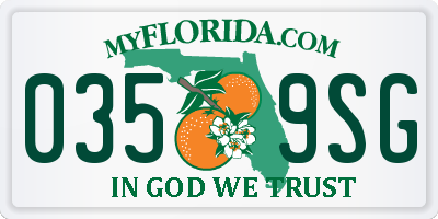 FL license plate 0359SG