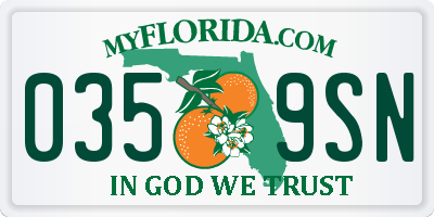 FL license plate 0359SN