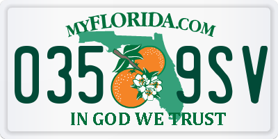 FL license plate 0359SV