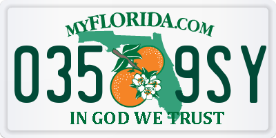 FL license plate 0359SY